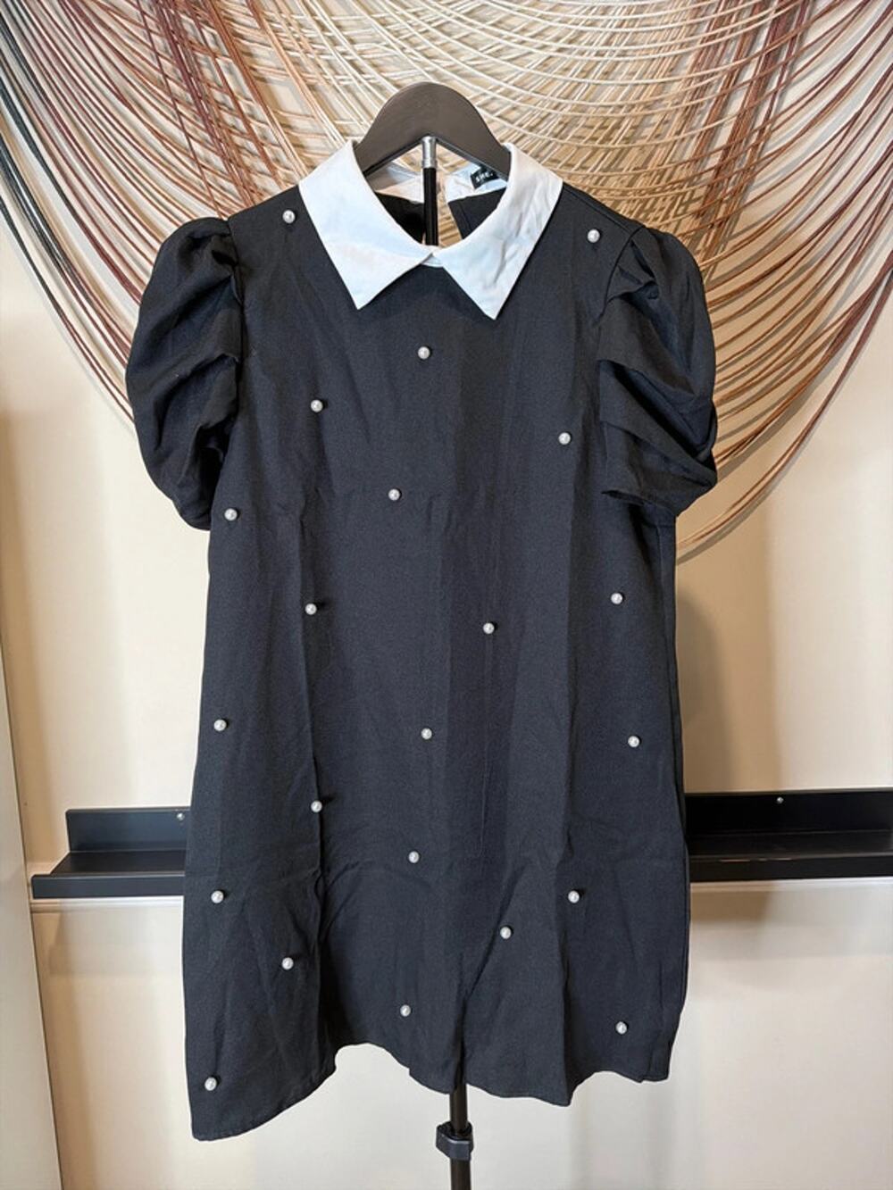 3 for $9 Shein 6 black dress white pearls EUC 3093